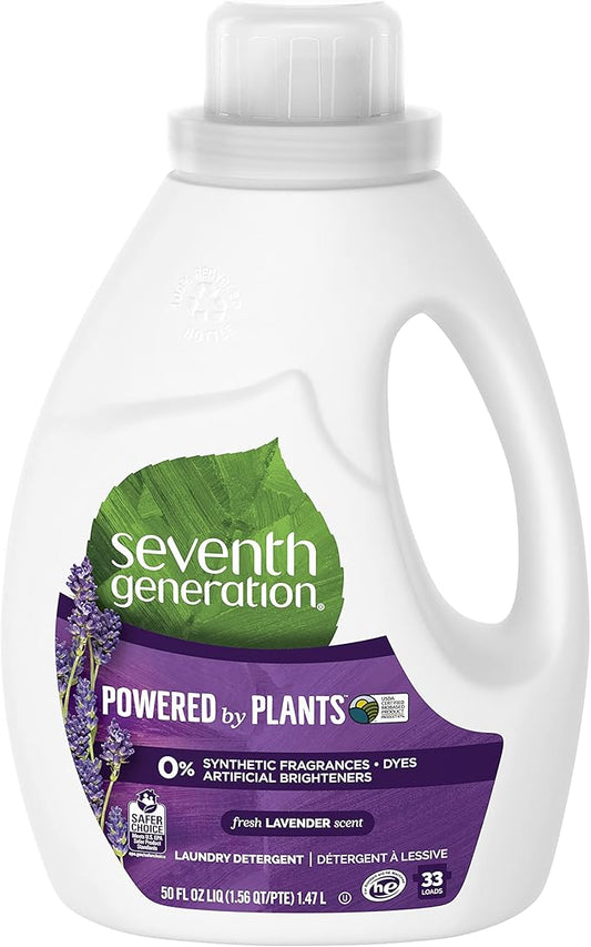 Seventh Generation Liquid Laundry Detergent, Fresh Lavender scent, 50 oz, 33 loads (Packaging May Vary)
