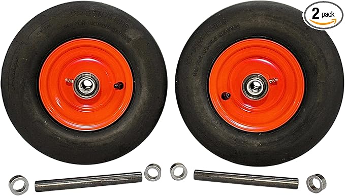 (Set of 2) Bad Boy 13x6.50-6 Pneumatic Orange Assemblies. Replaces 022-2006-00. Fits Maverick, Outlaw, and Diesel Series