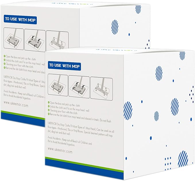 Dry Mop Refills - 160 Count Disposable Dusting Cloths - Electrostatic Cloths - 7.9"x11.6" Box Packing