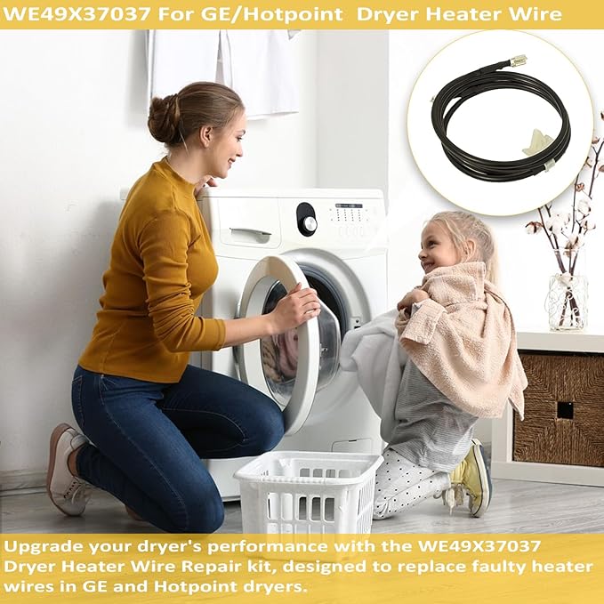 WE49X37037 Dryer Heater Wire Repair Kit Fits for GE/Hotpoint Dryers, Replaces part WE49X37037 WE49X32946 PD00084037
