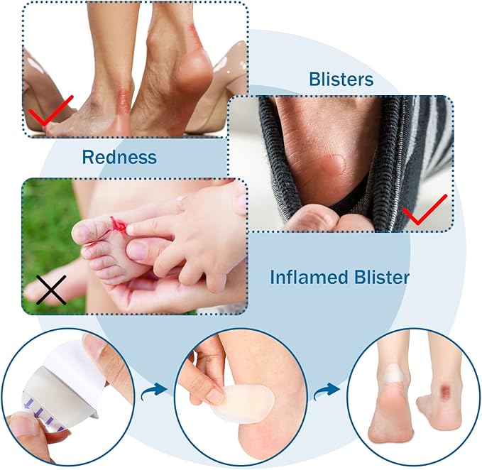 Tarpop 150 Pcs Blister Bandages for Feet, Waterproof Hydrocolloid Gel Pads, Hydrocolloid Bandages, Adhesive Feet Cushions for Heel, Toe, Finger Protection, Blister Prevention Patches(Stylish)