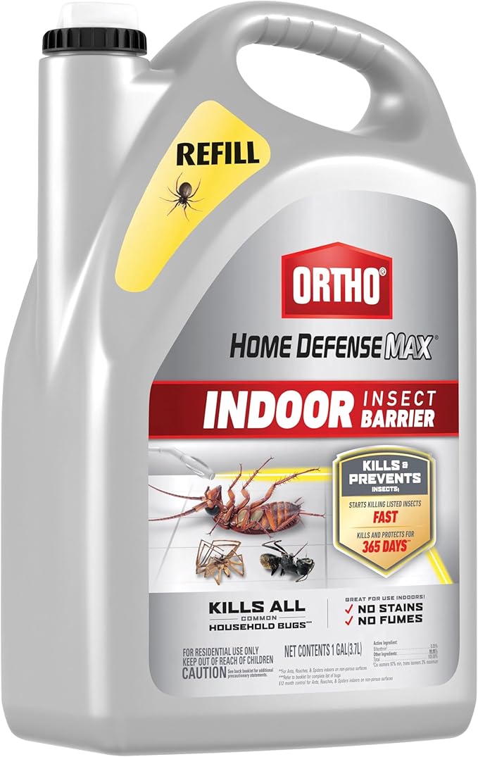 Ortho Home Defense Max Indoor Insect Barrier Refill, Kills Ants, Roaches, Spiders, Fleas and Ticks, 1 gal., 2-Pack