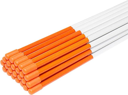 Driveway Markers Snow Stakes 60 inch Orange Plow Stakes Reflective Fiberglass, Pack of 25 for Parking Lots, Walkways