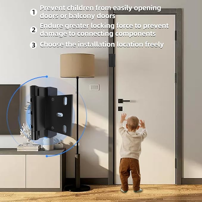 1Pcs Black Safety Lock Reinforced Buckle Household Aviation Load-Bearing 850 Pounds Special Anti Unlocking Structure Child Safety