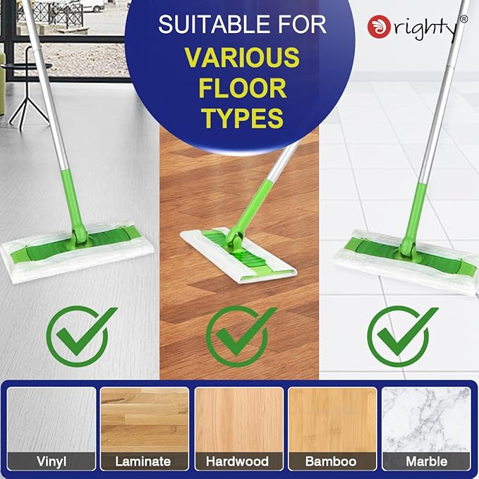 Orighty Dry Sweeping Cloths, Mop Pads Refills Compatible with Swiffer Sweeper, 120 Count Disposable Duster Refills for Floor Mopping and Cleaning
