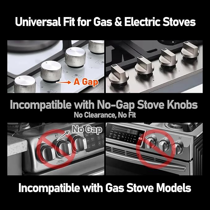Stove knob Safety Covers for Child Upgraded Unlock Universal Size with Adult Two-Finger, Dual-Key Press Gas Stove Knob Locks Water Resistant Oil Resistant and High Temperature Resistant（5 Pack）