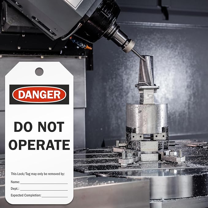 SmartSign Pack of 100 “Danger - Do Not Operate” Lock Out 2-Sided Safety Tags in Dispenser Box | 3" x 6.25" Plastic