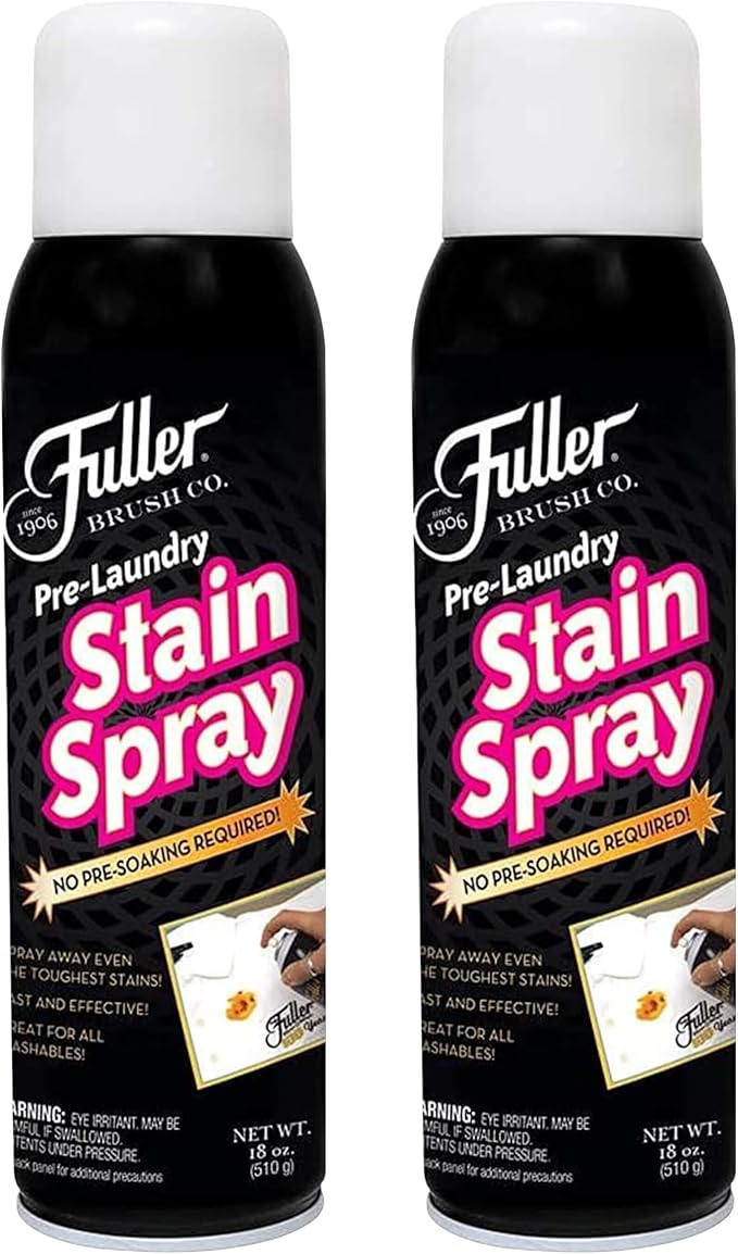 Fuller Brush Pre-Laundry Stain Remover Spray 18 fl oz – Fast-Acting Stain Fighter for Clothes – Removes Grease, Ink, Food & More – No Soak, Safe on Colors & Whites (Pack of 2)