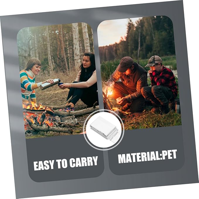 Mikinona 4Pcs Emergency Blanket Lightweight Thermal Insulation Camping Survival Supplies Portable Outdoor Survival Gear for Cold Weather and Inclement Conditions
