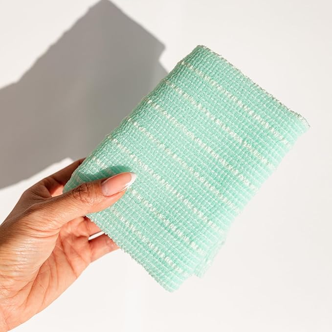 Dermasuri - Japanese Exfoliating Washcloth - Exfoliating Body Scrubber and Back Scrub, Exfoliating Shower Towel, Loofah Exfoliation, Removes Dry & Dead Skin, Wash Clothes for Showering