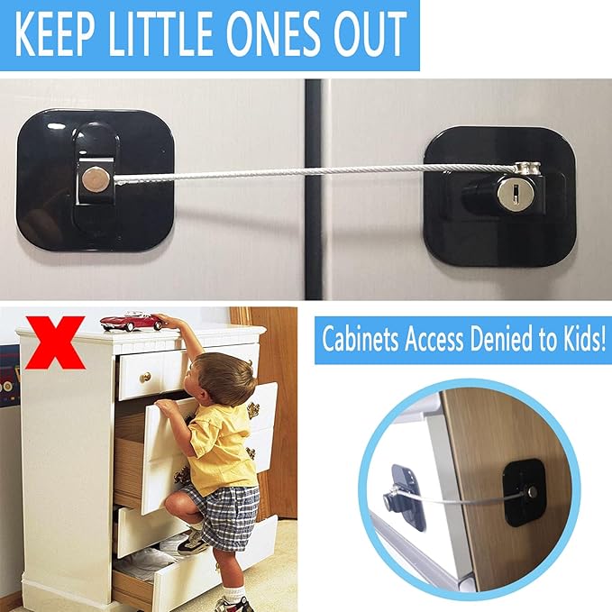 YEYA Upgraded Refrigerator Lock for Adults, Large Base 1-Pack, Fridge Locks for Kids with Key