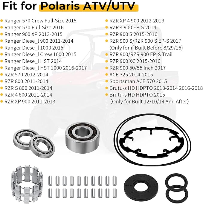 M MATI Front Differential Sprague Carrier Rebuild kit with Armature Plate for Polaris Ranger 570 900 1000 RZR 570 800 900 ACE 325 570 2011-2017 3235263 3234407 3235174 3235171 3234393