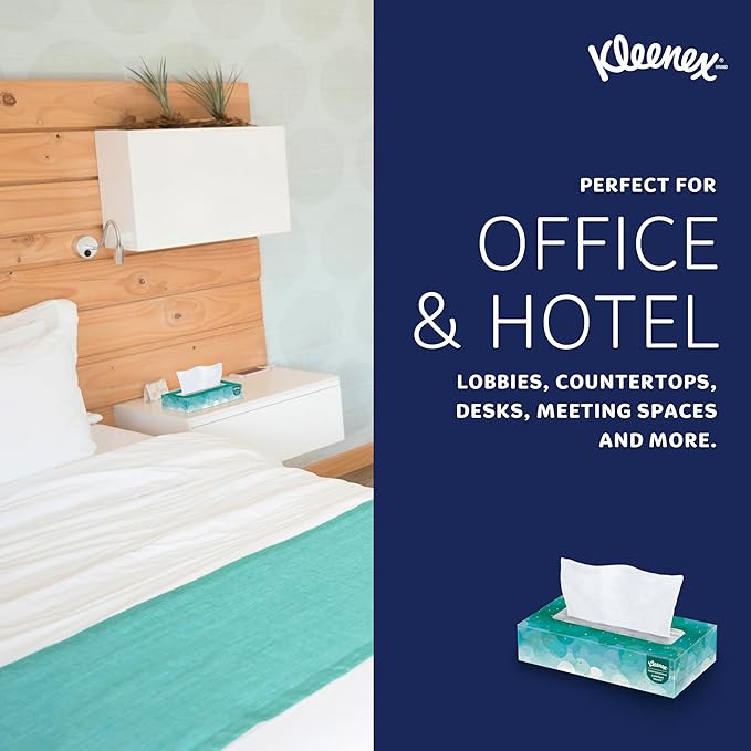 Kleenex Professional Facial Tissue, Bulk (21400), 2-Ply, White, Flat Boxed Format, Designed for Business (100 Tissues/Box, 36 Boxes, 3,600 Sheets/Case)