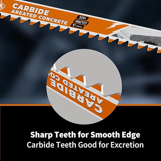 5 Pack Carbide Reciprocating Saw Blade Set, Premium Metal Blades Set for Nail Embedded Wood, Concrete, Heavy Metal, Cast Iron, Alloy Steel Cutting, Heavy-Duty for Demolition
