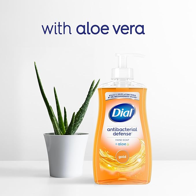 Dial Antibacterial Defense Liquid Hand Soap + Aloe, Gold Scent, 52 Fl Oz Hand Soap Refill (3 Count), Dermatologist-Tested, Gentle Formula