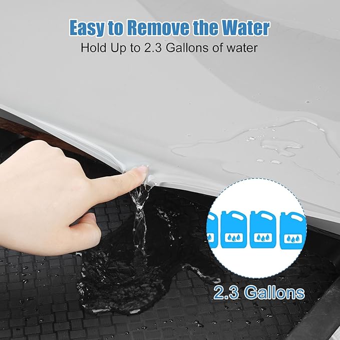 Under Sink Mat for Kitchen Waterproof, 28" x 19" Silicone Under Sink Liner Kitchen & Bathroom Cabinet Protector Mats, Heavy Duty Flexible Under Sink Drip Tray with Lip, Cool Grey