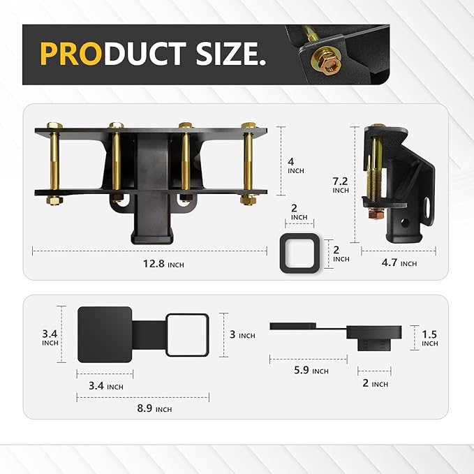 for Jeep Wrangler Tow Hitch Trailer Kit Compatible with 2018 2019 2020 2021 2022 2023 2024 Jeep Wrangler JL JLU Hitch Receiver with Cover, 2 Inch Rear Bumper Towing Combo (2 Door & 4 Doors)