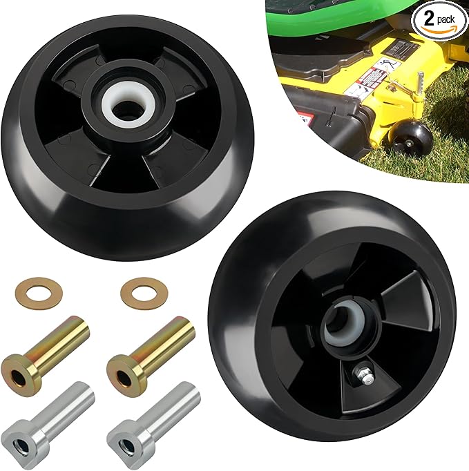 CheeMuii AM125172 Lawn Mower Deck Gauge Wheels Kit Heavy Duty 2 Pack Mower Deck Wheels Compatible with John Deere 48", 54", 60", 62“, 72" Deck Replace for AM125172 AM124706 210-300