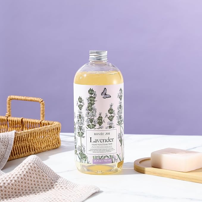ROMIIE ZOI Liquid Hand Soap Refill, Lavender, Gentle & Moisturizing Formula, 750 ML/ 26 FL OZ