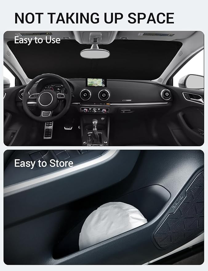 Proadsy Windshield Sun Shade for Audi A3 2014-2020 Foldable Front Sunshade Protector Sun Visor Blocks UV Rays Keep Car Cooler