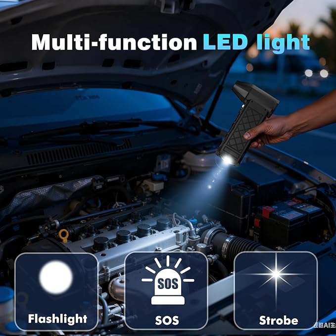 Compressed Air Duster,130000RPM Electric Air Duster with LED Auxiliary Light & 3-Mode Flashlight,4 Gears diamond Design Mini Blower with Display,Hand Held Jet fan for Keyboard,Car,Snow,Barbecue