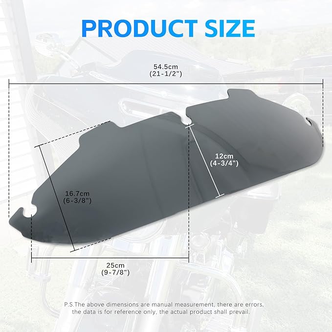 DREAMIZER Wave Windshield Windscreen,Specific Fit Motorcycle Windshield, PC Wind Deflector Compatible with Harley Touring Electra Street Tri Glide 1996 - 2013 (Smoke Black 4inch)
