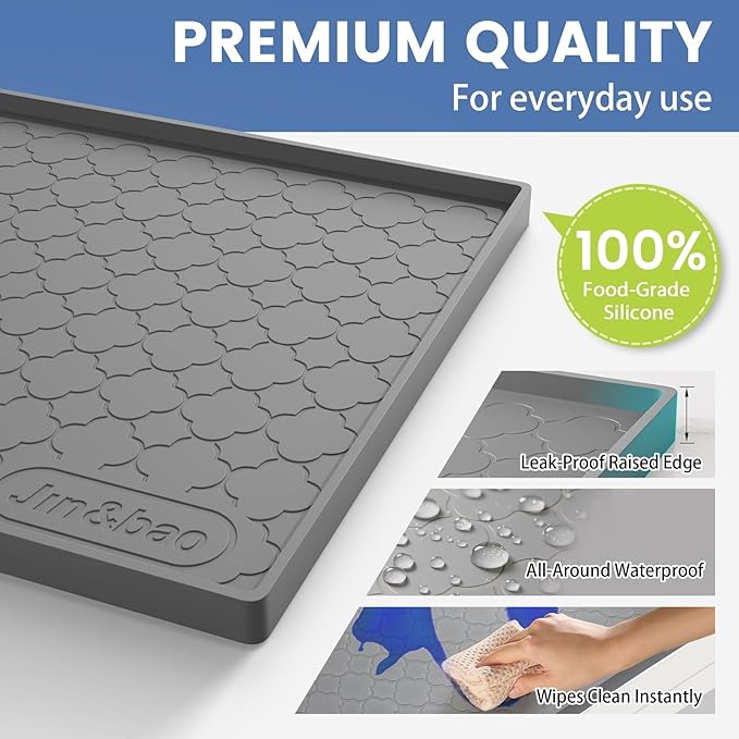 Jin&Bao Waterproof Under Sink Mat 40x19 for Kitchen and Bathroom, Thicken Cabinet Protector and Kitchen Shelf Liner, Organizer and Storage, Multipurpose Mat for Pets, Coffee Area, and Shoe Entryway