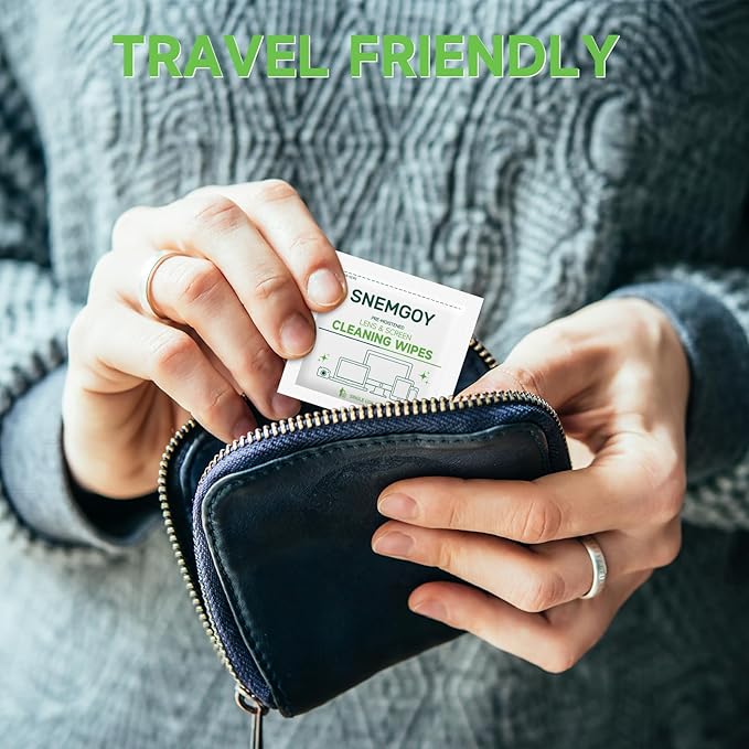 100 Count Lens Cleaning Wipes, Pre-Moistened & Individually Wrapped Glasses Wipes, Eye Glasses Cleaner for Eyeglasses, Camera Lens, Phone, Tablets & Computer Screen and Other Delicate Surfaces