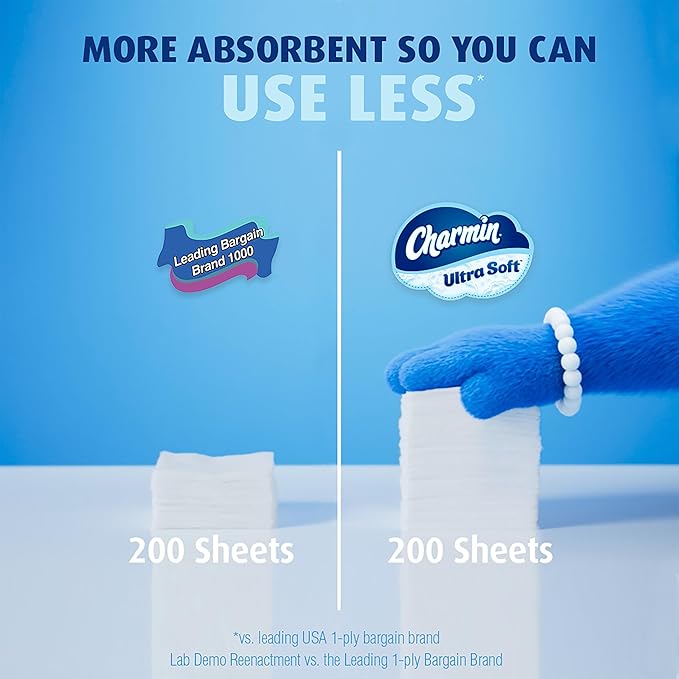 Charmin Ultra Soft Toilet Paper 12 Mega XL Rolls, 336 Sheets Per Roll