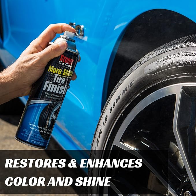 Stoner Car Care 91094 More Shine Tire Finish – Tire Shine Spray for a Deep Matte Black Finish with Long-Lasting Rain-Resistant Protection, Non-Greasy No Sling – 12 oz (Pack of 1)