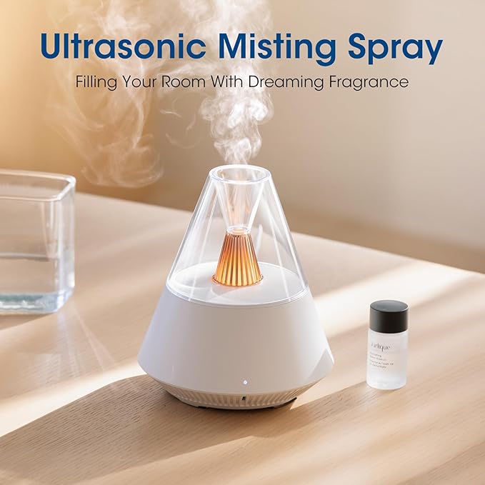 Essential Oil Diffuser, Modern Style Fragrance Aroma Diffusers, Scent Fragrance Spray for Home, Office, Bedroom, Living Room, 150ml Ultrasonic Cool Mist, 6-12H Working, Auto-Off, White