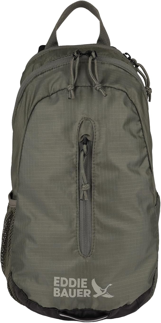 Eddie Bauer Stowaway Packable Sling Bag | Foldable | Travel | Outdoor | Lightweight | Compact | Everyday Carry | Ripstop Nylon | 10L - Spruce Green