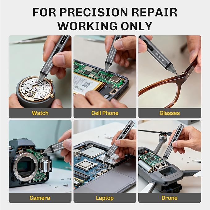 52 in 1 Electric Screwdriver Set,XIAONIAN 3.7V Mini Precision Screwdriver Set with 48 S2 Magnetic Bits,USB-C Charging Cable,LED Light,Small Repair Tool Kit for Phone,Watch,Eyeglasses,PC,Camera,Laptop