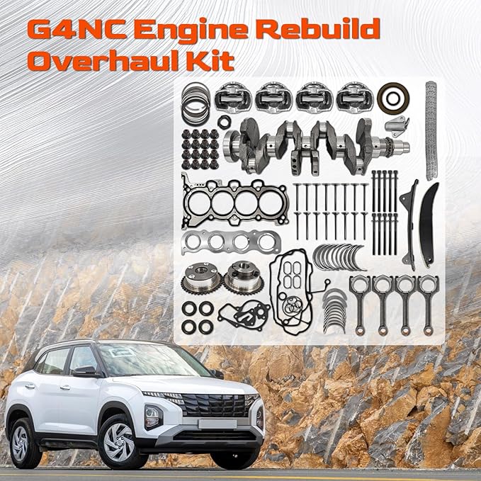 G4NC Engine Rebuild Overhaul Kit w/Crankshaft Rod and Timing Chain for Hyundai Tucson TL 2.0L 2015-2018, for Kia Soul 2.0L 2012-2019, 23110-2E501 623V6-2EH00 23510-2E001 20910-2EA00