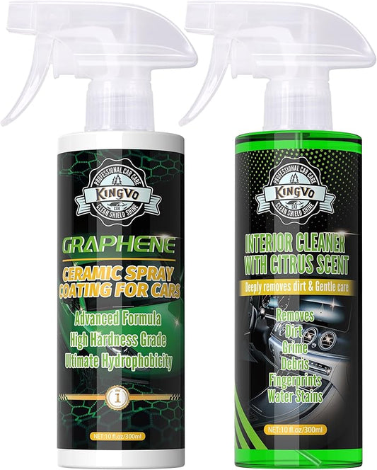 Ceramic Coating Spray and Leather Seat Cleaner, Ceramic Car Wax for Couch Cleaning Spray Car Detailing Kit Washing Supplies
