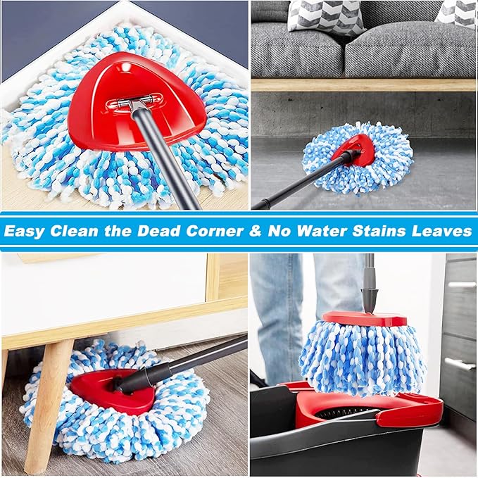 20 Pack Spin Mop Replacement Heads, Only Fit for RinseClean 2-Tank System, 100% Microfiber Spin Mop Refill Head,Spinning Mop Head Replacement for Floor Cleaning