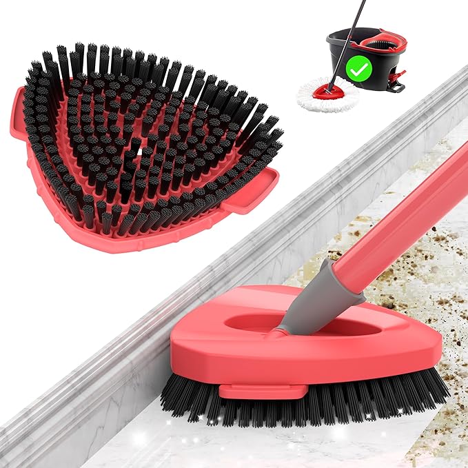 Cleaning Brush for Ocedar Mop Heads Replacements - EasyWring 1 Tank System Only, Unique Full-bristles Outward-Angled Design, Powerfully Remove Deep-Set Stains in Bathrooms Decks Kitchens