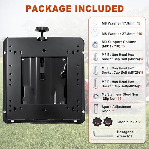 Seat Suspension Kit Without Seat Slider Track for Zero Turn Lawn Mower Tractor Forklift,Compatible with Most Aftermarket Seats,Universal Seat Suspension Kit,Max Weight Capacity 290LB