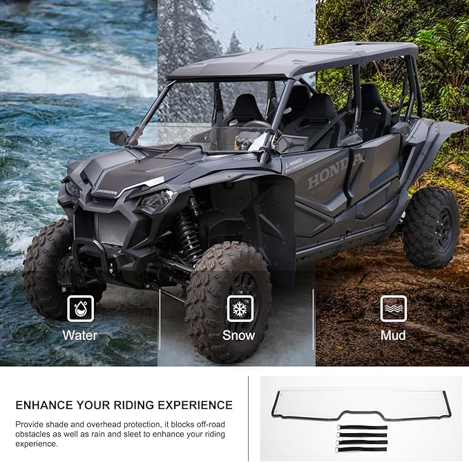 KIWI MASTER Hard Coat Poly Half Windshield for 2019-2024 Honda Talon 1000R 1000X 1000X4 1000R4 Accessories Heavy Duty Polycarbonate Scratch Resistant