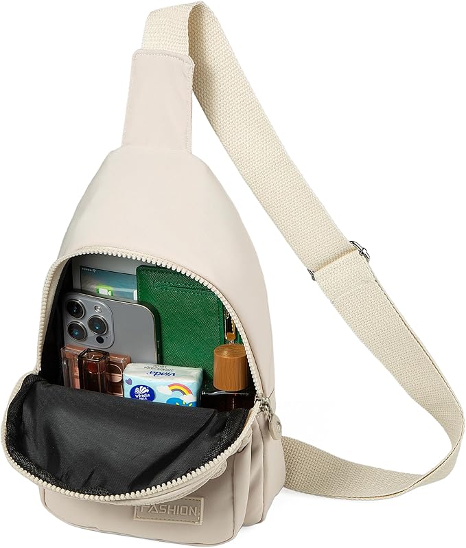 Sling Bag Small Crossbody Bags for Women, Cross Body Bag Sling Backpack for Outdoors Sports Hiking - Beige