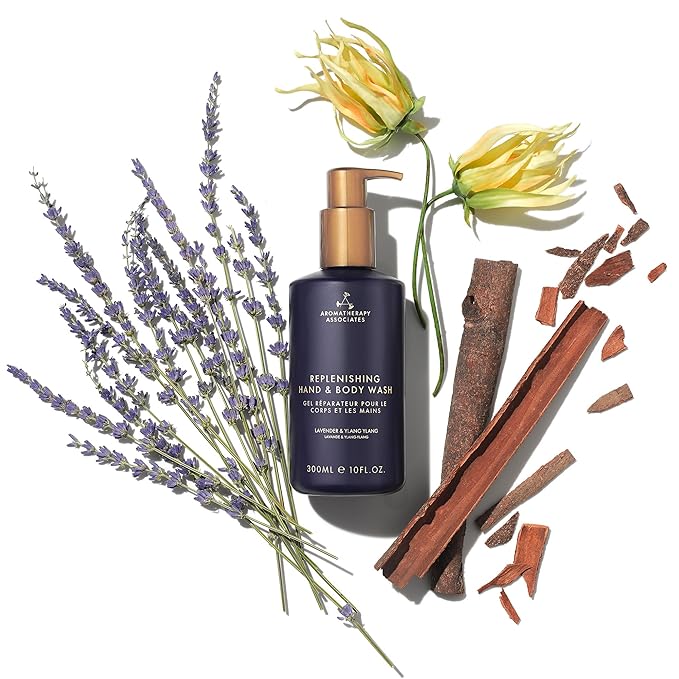 Aromatherapy Associates Replenishing Hand and Body Wash for Women & Men, Moisturizing Liquid Hand Soap & Bath Wash with Pump, Skin Care for All Skin Types, 10 fl. oz.