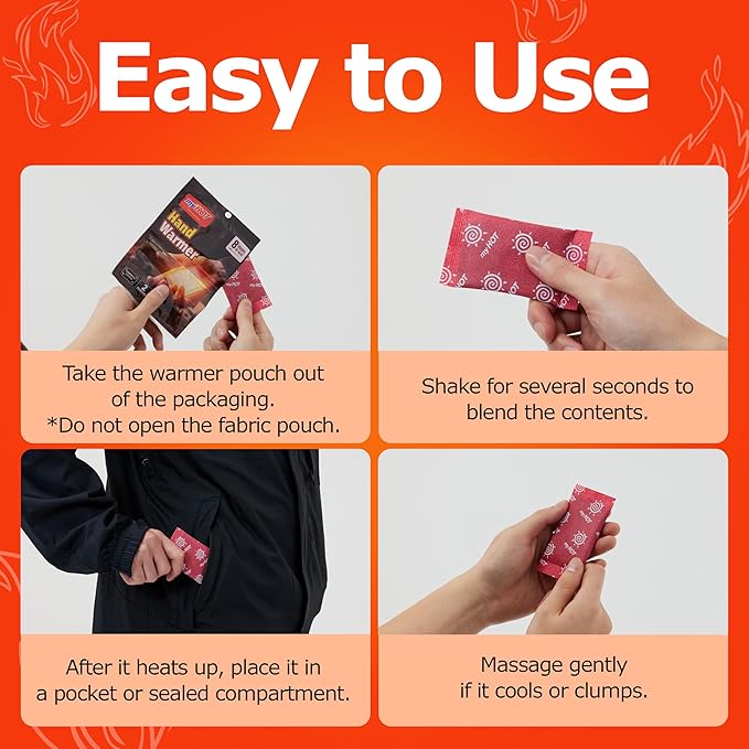Body & Hand Warmer, Long Lasting Heat, Non-Adhesive, Air-Activated Warmers for Outdoor Sports, Camping, Winter Commutes - Made in Korea