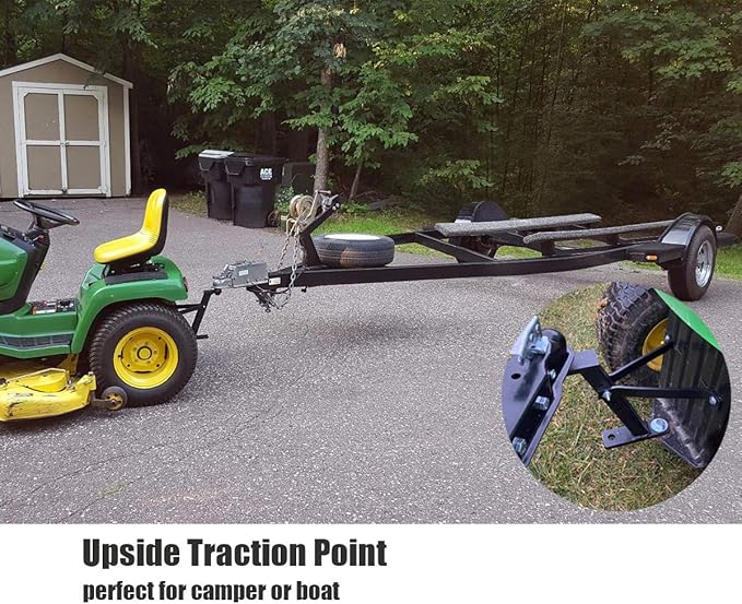 Eapele Trailer Hitch for Lawn Mower, Garden Tractor Trailer Hitch, Solid Iron Construction, Compatible with John Deere Ariens Cub Cadet Poulan Pro Husky Husqvarna Craftsman Riding Mower