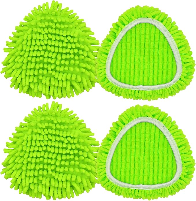 Mop Cloth Reusable, Mop Replacement Head Compatible with EasyWring & Clean Spin System Wet-Dry Mops Cloth for Household 4 Pack