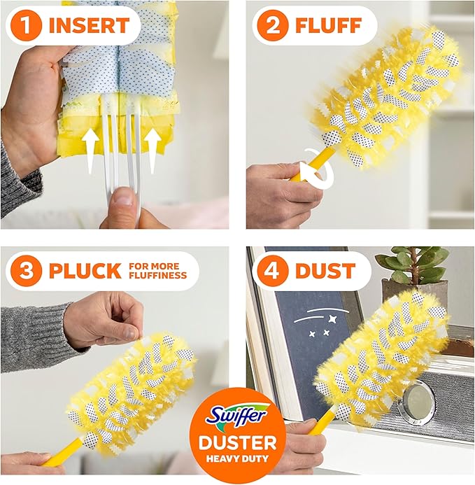 Swiffer Dusters Refill for Cleaning, Feather & Microfiber Duster Alternative, Lavender Scent, 24 Count