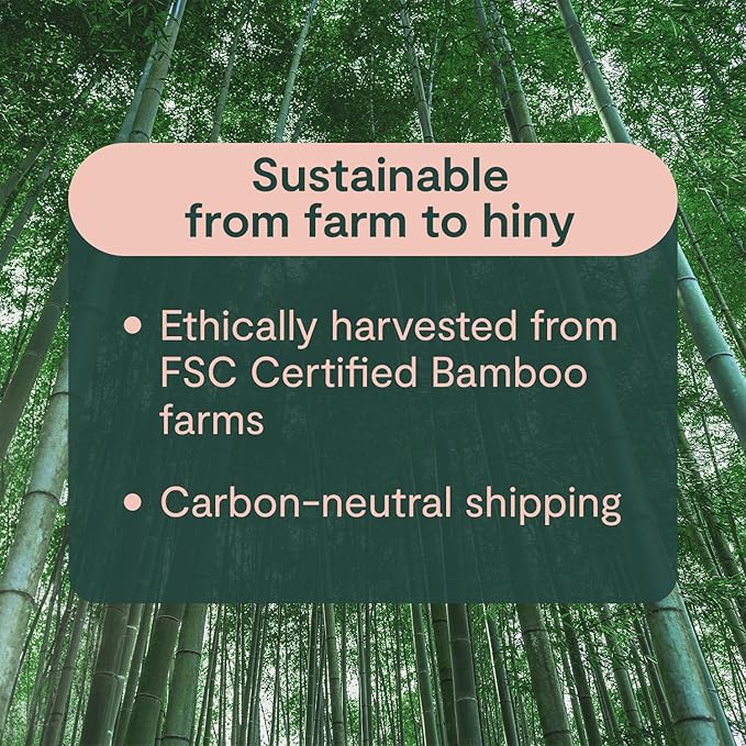 ecoHiny Premium & Soft Bamboo Toilet Paper | PFAS Free | 36 Mega Rolls, 3 ply & 350 Sheets | Non Toxic, FSC Certified, Septic Safe, BPA Free | Tree Free Toilet Tissue | Plastic Free Packaging