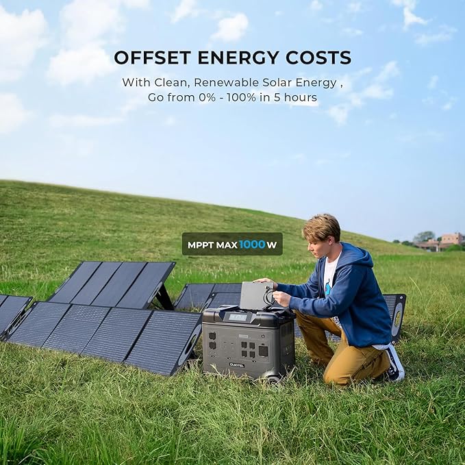 OUKITEL Portable Power Station P5000 Pro, 5120Wh Large Capacity Solar Generator, 5x3600W AC Output(6000W Surge), 2.8H Fully Charged, 1000W MPPT Solar for Emergency, Home Backup, RV, Camping