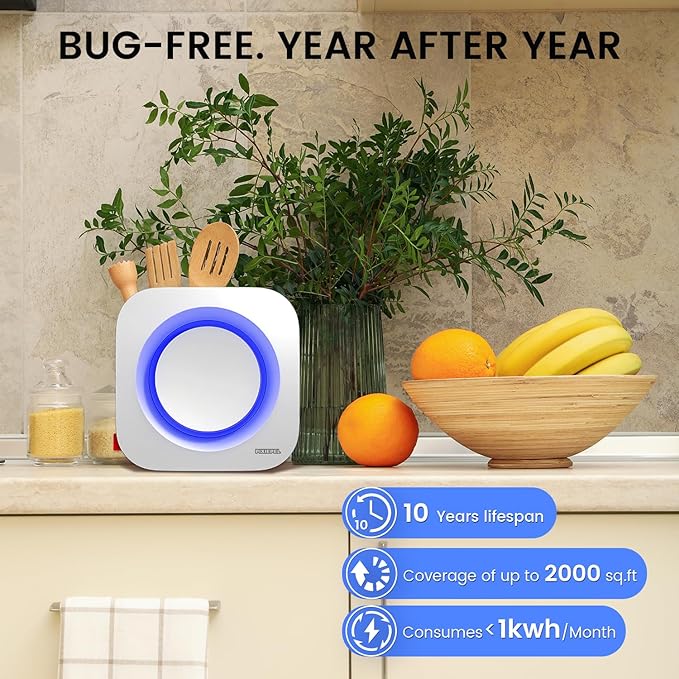 Bug Zapper Indoor, 2025 Updated Mosquito Zapper & Fly Killer with Dual Wavelengths and Dual Action Control – Quiet Suction Fly Trap & High-Voltage Electric Zapper for Home, Garage, Backyard