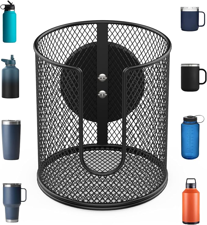 Magnetic Cup Holder, Fully Covered Anti-Fall Magnetic Drink Holder, Magnetic Cup Caddy, N38 Super Magnet Cup Holder for Tractor Mower School Bus on Ferrous Metal Surface, 3.54" Inner Diameter(1 Pack)