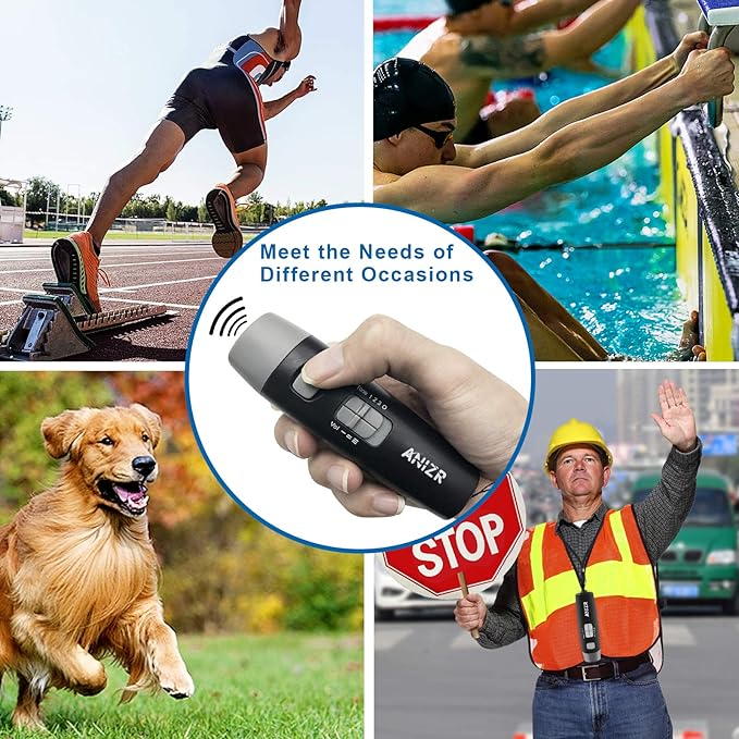 ANIZR Electronic Whistles with Lanyard,Adjustable 3 Tone & 3 High Volume Hand Emergency Whistle Basketball Referee Whistle for Coach,Teacher,Police,Outdoor Camping Boating Hiking(with Battery)